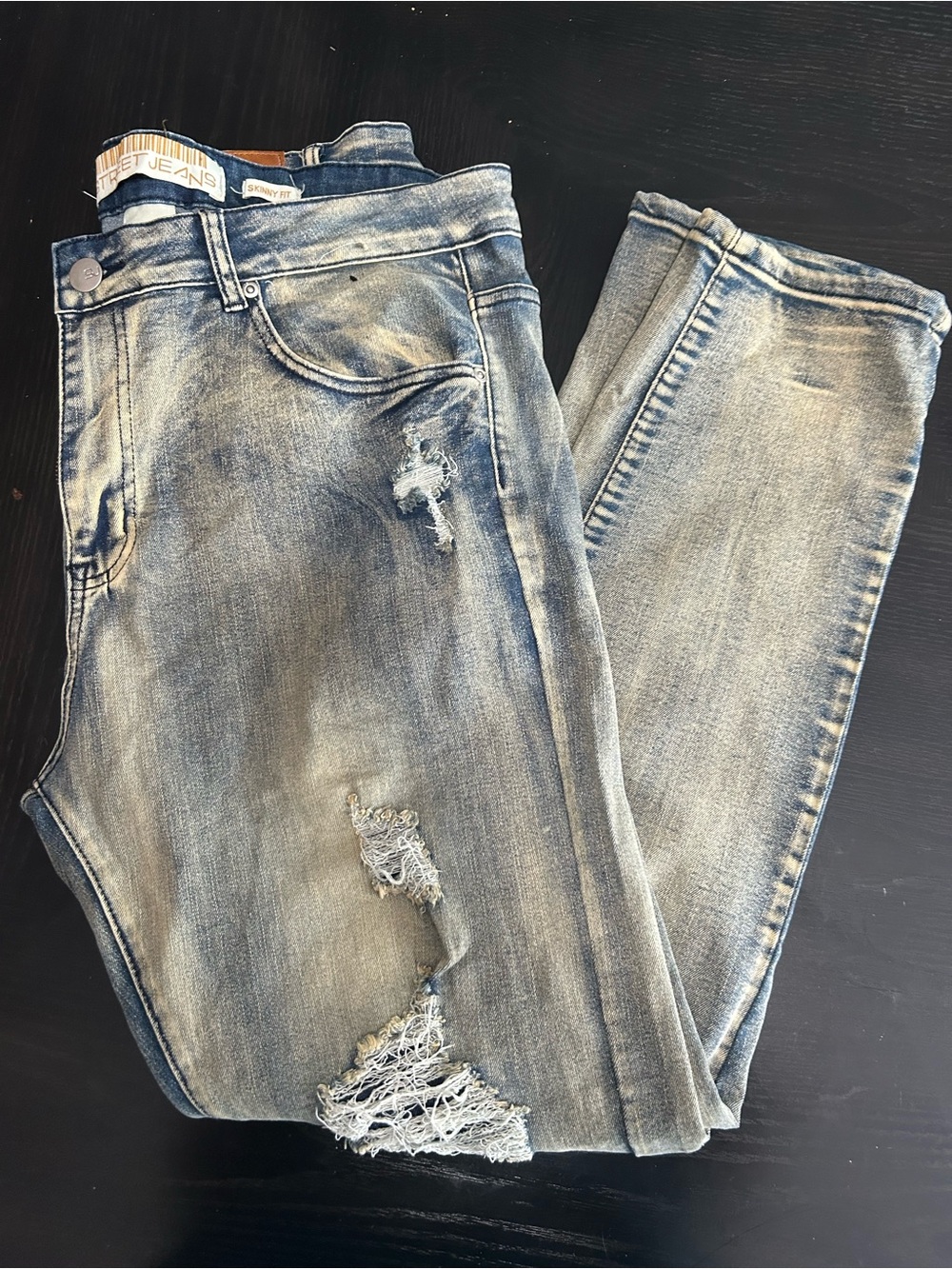 Distressed Men’s Jeans - Light Blue Washed